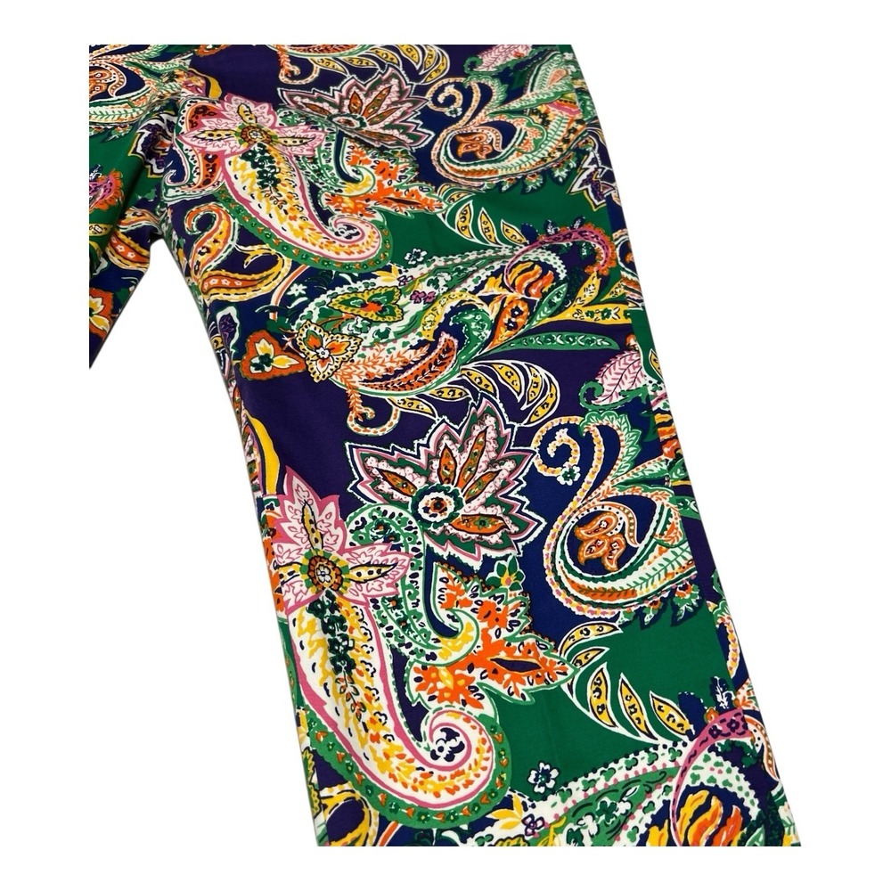 Ralph Lauren Sport Floral High Waist‎ Stretch Straight Leg Crop Pants Women's 36 - Picture 10 of 16